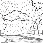 Cloudy Sky and Rain Coloring Pages 4