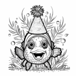 Clown Fish in a Party Hat Coloring Pages 1