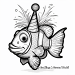 Clown Fish in a Party Hat Coloring Pages 2