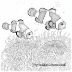 Clownfish and Sea Anemone Partnership Coloring Pages 1