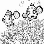 Clownfish and Sea Anemone Partnership Coloring Pages 3