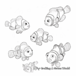 Clownfish Family Coloring Pages: Male, Female and Fry 1