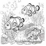 Clownfish Family Coloring Pages: Male, Female and Fry 2