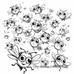 Cluster of Flies: Swarming Fly Coloring Pages 1