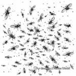 Cluster of Flies: Swarming Fly Coloring Pages 2