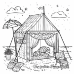 Coastal Beach Tent Coloring Pages 1