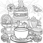 Coffee and Pastries: Intricate Adult Coloring Pages 1
