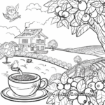 Coffee Plantation Landscape Coloring Pages 1