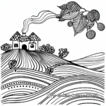 Coffee Plantation Landscape Coloring Pages 2