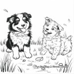 Collie in Play: Meadow-Scene Coloring Pages 2