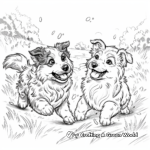 Collie in Play: Meadow-Scene Coloring Pages 3