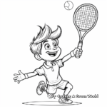 Color By Number: Tennis Player in Mid-Swing Coloring Pages 1