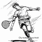 Color By Number: Tennis Player in Mid-Swing Coloring Pages 2