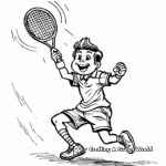 Color By Number: Tennis Player in Mid-Swing Coloring Pages 3