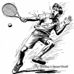 Color By Number: Tennis Player in Mid-Swing Coloring Pages 4