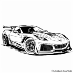 Color the Power: Corvette ZR1 Coloring Pages 2