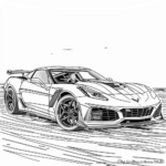 Color the Power: Corvette ZR1 Coloring Pages 3