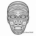 Colorful African Mask Coloring Pages 1