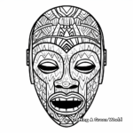 Colorful African Mask Coloring Pages 2