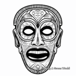 Colorful African Mask Coloring Pages 4
