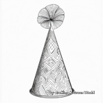 Colorful Cone-Shaped Party Hat Coloring Pages 1