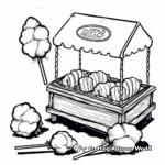 Colorful Cotton Candy Stand Coloring Pages 2