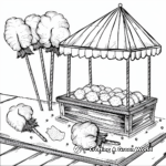 Colorful Cotton Candy Stand Coloring Pages 3