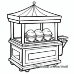 Colorful Cotton Candy Stand Coloring Pages 4