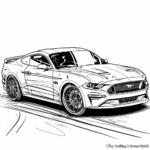 Colorful Ford Mustang GT Coloring Pages 1