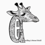 Colorful Giraffe Abstract Art Coloring Pages 1