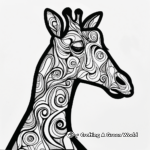 Colorful Giraffe Abstract Art Coloring Pages 3