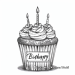 Colorful Happy Birthday Cupcake Coloring Pages 3
