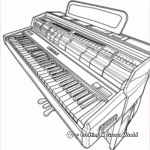 Colorful Keyboard Piano Coloring Pages 1
