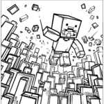 Colorful Lego Minecraft Villager Coloring Pages 3