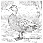 Colorful Mallard Duck in Autumn Scenery Coloring Pages 1