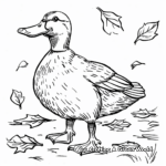 Colorful Mallard Duck in Autumn Scenery Coloring Pages 4