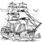 Colorful Pirate Ship Coloring Pages 2