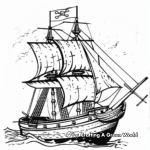Colorful Pirate Ship Coloring Pages 4
