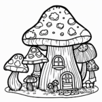 Colorful Psychedelic Mushroom House Coloring Pages 3
