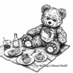 Colorful Teddy Bear Picnic Coloring Pages 1