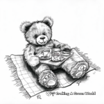 Colorful Teddy Bear Picnic Coloring Pages 3