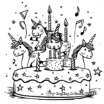 Colorful Unicorn Birthday Parade Coloring Pages 1