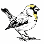 Colorful Yellow Finch Bird Coloring Pages 1