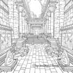 Coloring Pages Featuring the Interior of the Temple 1