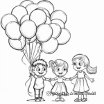 Coloring Pages of Children Holding Balloons of Hope 2