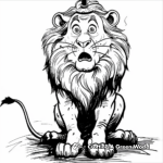 Coloring Pages of Courageous Cowardly Lion 1