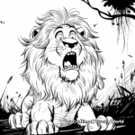Coloring Pages of Courageous Cowardly Lion 2