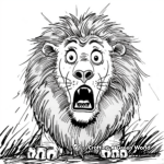 Coloring Pages of Courageous Cowardly Lion 3