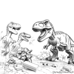 Páginas para colorear de Lego Jurassic World Indominus Rex vs Ankylosaurus 1