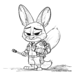 Coloring Pages of Zootopia PD in Action 1